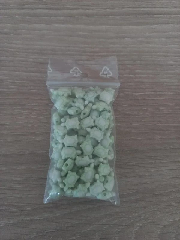 Lot De Perles Acrylique Vert "Tortue"